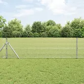 Syfax Geschweißter Drahtzaun, bodenverankert 100 x 0,8 m Silber Netz