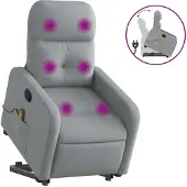 Sonstiges Massagesessel mit Aufstehhilfe Hellgrau Stoff