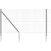 vidaXL Euro-Zaun mit Stacheln 25 x 1 m PVC-beschichteter Stahl Grau