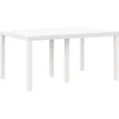 Syfax Gartentisch Weiß 150 x 100 x 73 cm Poly-Rattan