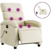 Sonstiges Massagesessel Elektrisch Creme Kunstleder