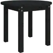 Syfax Couchtisch Schwarz Ø 55x45 cm Massivholz Kiefer