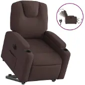 Syfax Relaxsessel mit Aufstehhilfe Elektrisch Dunkelbraun Stoff