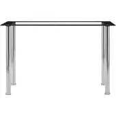 Syfax Esstisch Schwarz und Transparent 120 x 60 x 75 cm Hartglas