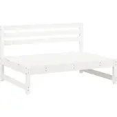 Syfax Garten-Mittelsofa Weiß 120x80 cm Massivholz Kiefer
