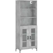 Syfax Highboard Betongrau 69,5x34x180 cm Holzwerkstoff
