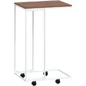 Syfax Beistelltisch mit Rollen Weiß 40x30x63,5 cm Holzwerkstoff