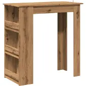Syfax Bartisch mit Regal Artisan-Eiche 102x50x103,5 cm