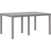 Syfax Gartentisch Hellgrau 150 x 100 x 73 cm Poly-Rattan