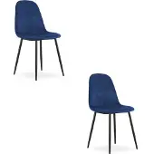 Leobert ASTI-Stuhl – marineblauer Samt x 2