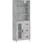 Syfax Highboard Betongrau 69,5x34x180 cm Holzwerkstoff