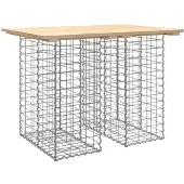 Syfax Gartentisch aus Gabionen 100x70x72 cm Massivholz Kiefer
