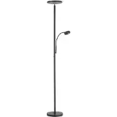 JUST LIGHT LED-Stehleuchte Hans mit Leselampe, rund, schwarz