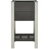 vidaXL Garten-Hochbeet mit Ablage 50x50x90 cm WPC Grau