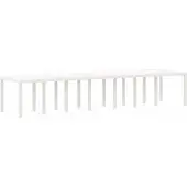 Syfax Gartentisch Weiß 400 x 100 x 73 cm Poly-Rattan