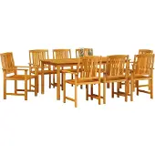 Syfax Garten Essgruppe 9 stk. Braun Massivholz Akazie