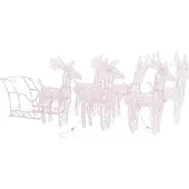 Syfax Rentiere Schlitten Weihnachtsdekoration 320 LEDs Acryl