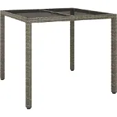 Syfax Gartentisch Grau 90 x 90 x 75 cm Poly-Rattan