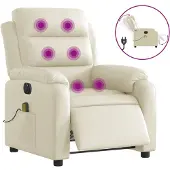 Syfax Massagesessel Elektrisch Creme Kunstleder