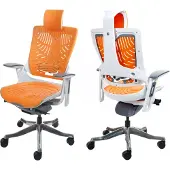 Mendler Bürostuhl MERRYFAIR Wau 2b, Schreibtischstuhl Drehstuhl, Hartschale, ergonomisch orange