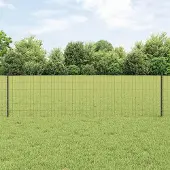 Syfax Euro-Zaun mit Pfosten 50 x 0,6 m PVC-beschichteter Stahl Grau