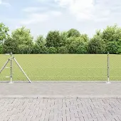 Syfax Sechseckzaun mit Betonsockel 25 x 0,6 m Verzinkter Stahl Silber
