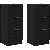 Syfax Sideboard 2 pcs Schwarz Eichen-Optik 30 x 30 x 70 cm