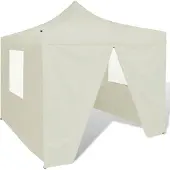 Syfax Faltzelt mit 4 Wänden 3 x 3 m Cremeweiß