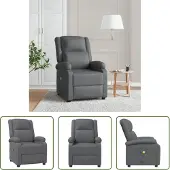 The Living Store Massagesessel Anthrazit Kunstleder
