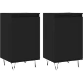 Syfax Sideboards 2 Stk. Schwarz 40x35x70 cm Holzwerkstoff