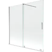 Mexen Velar Badewannen-Faltwand 2-flügelig verschiebbar 160 x 150 cm, transparent, Chrom - 896-160-000-01-01