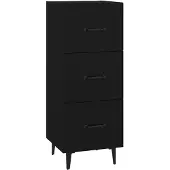 Syfax Sideboard Schwarz 34,5x34x90 cm Holzwerkstoff