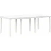 Syfax Gartentisch Weiß 200 x 100 x 73 cm Poly-Rattan