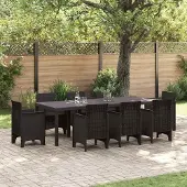 Syfax Gartentisch Braun 250 x 100 x 73 cm Poly-Rattan