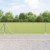 Syfax Euro-Zaun mit Betonsockel 50 x 0,4 m Verzinkter Stahl Silber