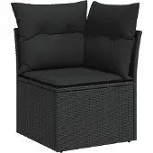 vidaXL Gartensofa-set 12 Stk. 7-Sitzanzahl Schwarz Poly Rattan