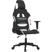 Syfax Gaming-Stuhl Schwarz und Weiß Stoff