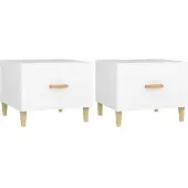 Syfax Couchtische 2 Stk. Weiß 50x50x40 cm Holzwerkstoff