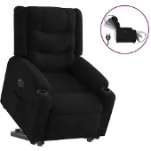 Syfax Relaxsessel mit Aufstehhilfe Elektrisch Schwarz Stoff