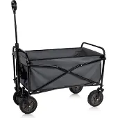 Camp Active Bollerwagen Faltbar - 70 kg - Strandwagen mit Belastbarkeit für Camping - Schwarz