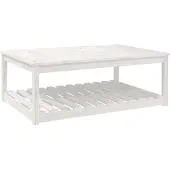 Syfax Gartentisch Weiß 121x82,5x45 cm Massivholz Kiefer