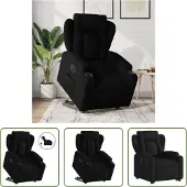 The Living Store Relaxsessel mit Aufstehhilfe Elektrisch Schwarz Stoff
