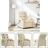 The Living Store Massagesessel Creme Stoff