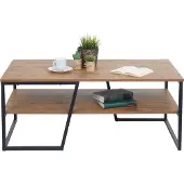 Mendler Couchtisch HWC-A27, Wohnzimmertisch Beistelltisch Sofatisch, Ablage Metall 3D-Struktur 46x110x60cm,