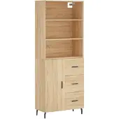 Syfax Highboard Sonoma-Eiche 69,5x34x180 cm Holzwerkstoff