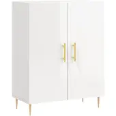 Syfax Sideboard Hochglanz-Weiß 69,5x34x90 cm Holzwerkstoff