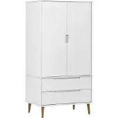 Syfax Kleiderschrank MOLDE Weiß 90x55x175 cm Massivholz Kiefer