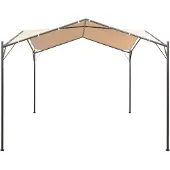 Syfax Pavillon Partyzelt Überdachung 4x4 m Stahl Beige