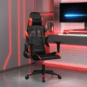 The Living Store Gaming-Stuhl mit Massagefunktion Schwarz und Rot Kunstleder