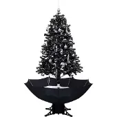 Syfax Schneiender Weihnachtsbaum mit Schirmfuß Schwarz 170 cm PVC